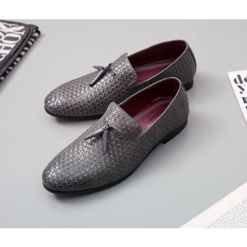 2021 Hot Sale Men Liesure Shine Doug Flat Slip-on Dress Shoes Casual Pointed Toe Solid Color Wedding Loafer Big Size 37-48