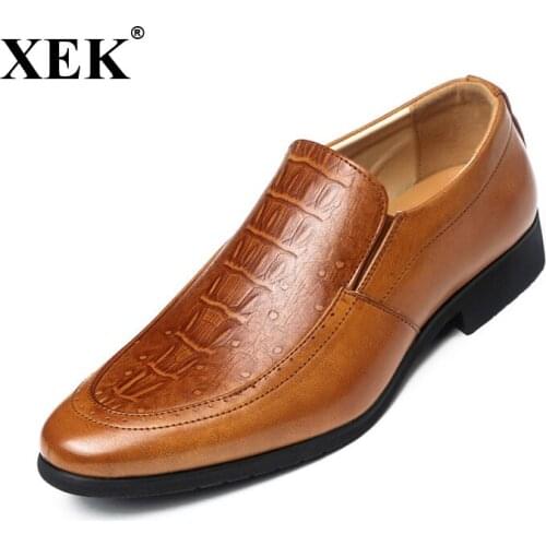 XEK Fashion Boutique Fashion Brand British Men Casual Slip On Shoes Mens Moccasins Driving Shoe Mens Flats loafers ST94