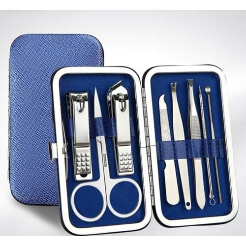 2019 8pcs Nail Clip Set Stainless Steel Nail Scissors Clipper Cutter Trimmer Manicure Fingernail Toenail