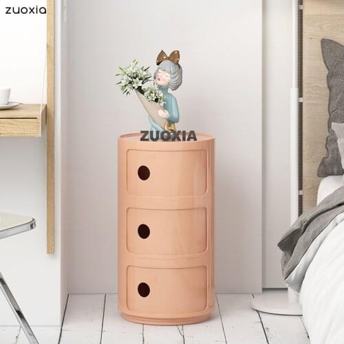 Nordic Minimalist Modern Nightstand Plastic Multilayer Bedside Storage Small Cabinet Bedside Table Night Stands for Bedroom