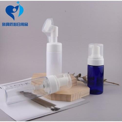 New! 5pcs/Lot 100ml/200ml Froth Pump Soap Mousses Liquid Foam Bottles with Foam Massage Brush Head Tube, Free shipping