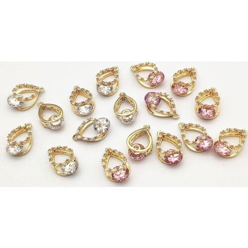 New arrival! 19x12mm 40pcs Cubic Zirconia Drop charm for Earrings DIY making parts,Jewelry Accessories Findings & Components