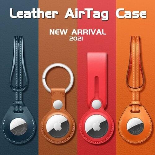 New 1:1 Leather Case For Apple Airtags Protective cover For Airtag Locator Tracker Anti-lost Device Sleeve Key Charm Luggage