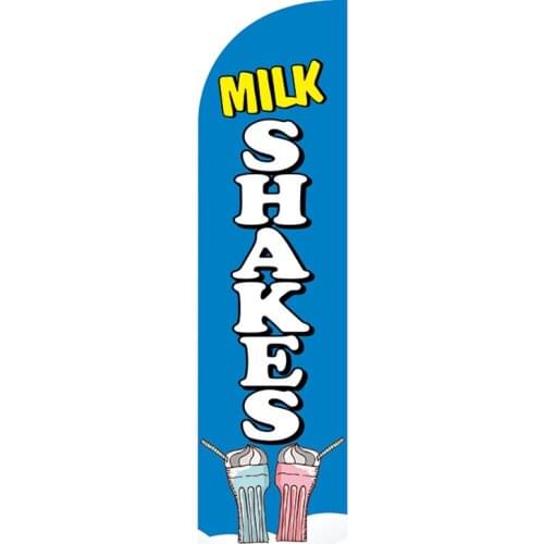 Factory Direct Sale Custom Milk Shakes Outdoor 110g Knitted Polyester 280cm 340cm 460cm Feather Flag Single Sided