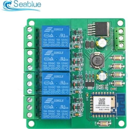 For Tuya 4 Way WiFi Remote Relay Module Mobile APP Control Intelligent Switch WiFi Development Board of Intelligent Internet