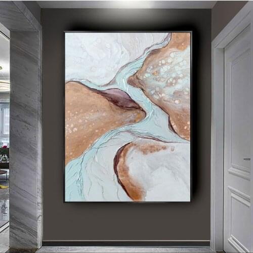 Hand-painted Fashion color Wall Art red Abstract Oil Painting on Canvas modern bright wall picture for Living Room Palette art