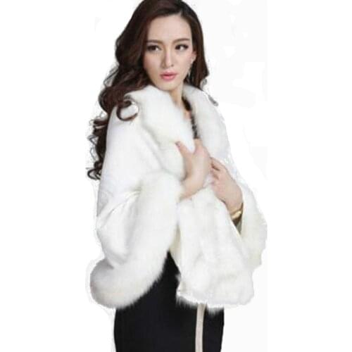 Winter Warm Knitting wool cloak faux fox fur scarf Cashmere Shawl Pashmina large Wraps Imitation fox hair Woman Poncho 2018