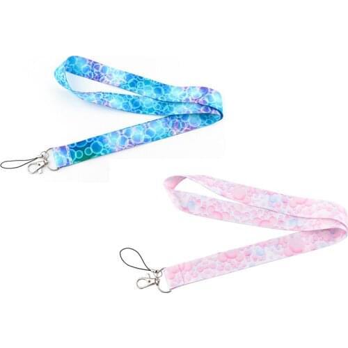 10pcs/lot J2946 Color Bubbles Art Lanyard Keychain Lanyards for keys Badge ID Mobile Phone Rope Neck Straps Accessories Gift