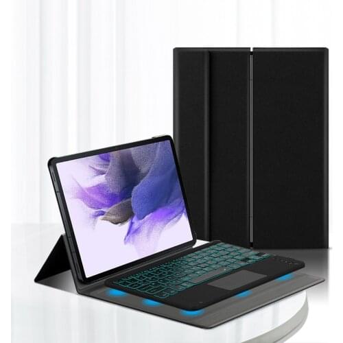 Smart Keyboard Case For Samsung Galaxy Tab S7 FE 2021 SM-T730 T736 T735 12.4" Tablet Case Bluetooth keyboard Protect Cover Shell