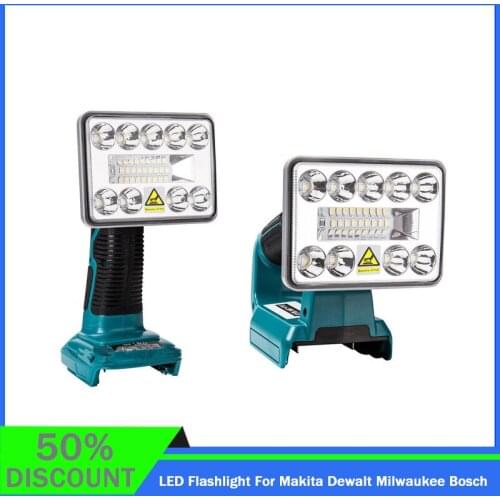 Store Sale 3 Inch 18V LED Flashlight Indoor Outdoors Spotlight Light For Makita DEWALT Milwaukee Bosch USB Outdoor work light