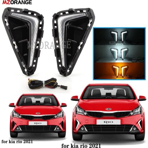 LED DRL headlight for Kia RIO 2021 Headliamp headlights fog lights fog light daytime running lights foglights covers frame