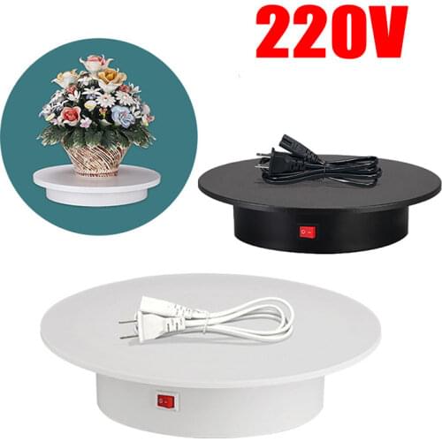 25cm 360 Degree Rotating Photography Electric Turntable Table Photo Live Video Turntable Display Stand with 5 Background Plates