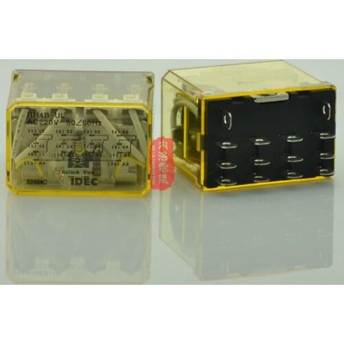 [SA]Japan 14 feet IDEC Izumi relay relay 10A RH4B-UL AC220 AC220V 4a4b--5pcs/lot
