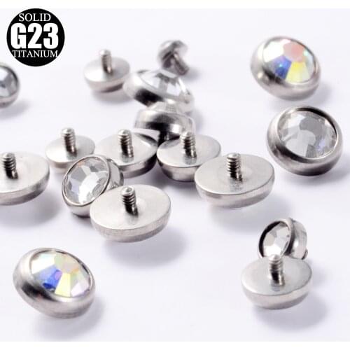 1pcs G23 Titanium CZ Gem Dermal Anchor Top Micro Dermal Anchor Piercings Skin Diver Surface Piercing Sex Fashion Body Jewelry