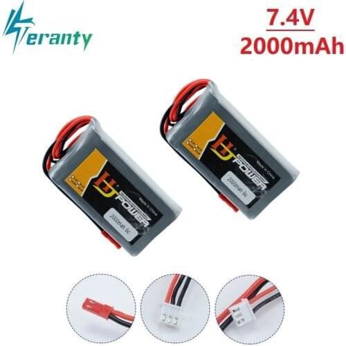 2Pcs/Sets 2S 7.4V 2000MAH 8C Lipo Battery for Jumper T16 T12 Open Source Multi-protocol Radio Transmitter Remote Control BATTERY