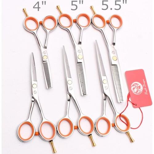 2Pcs Z1017 4'' 5'' 5.5'' Purple Dragon JP Stainless Barber Scissors Thinning Shears Cutting Scissors Professional Hair Scissors