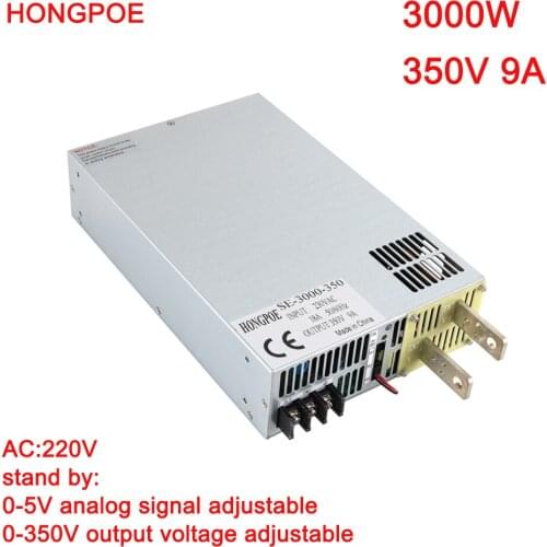 3000W 350V Power Supply 0-350V Adjustable Power 350VDC AC-DC 0-5V Analog Signal Control SE-3000-350 Power Transformer 350V 8.5A