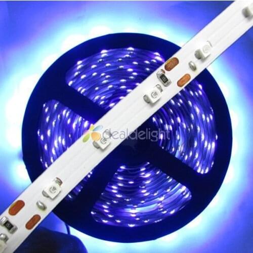 DC12V 5M/Lot 3528 SMD 300 Leds Ultraviolet UV 395-405nm Purple Non-Waterproof Flexible LED Strip Light Free Shipping