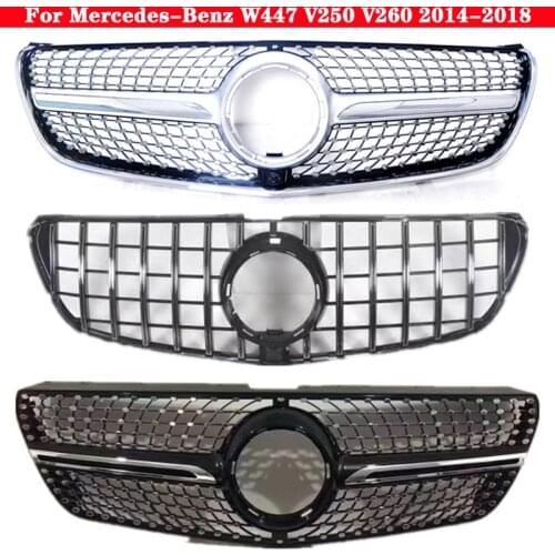 Car styling Middle grille for Mercedes-Benz Vito V-Class W447 V260 V250 ABS plastic Diamond GT front bumper grille C2015-2021