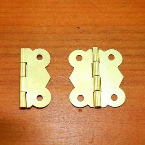 Free Shipping-50pcs Gold Plated 4 Holes Door Butt Hinges 25x30mm