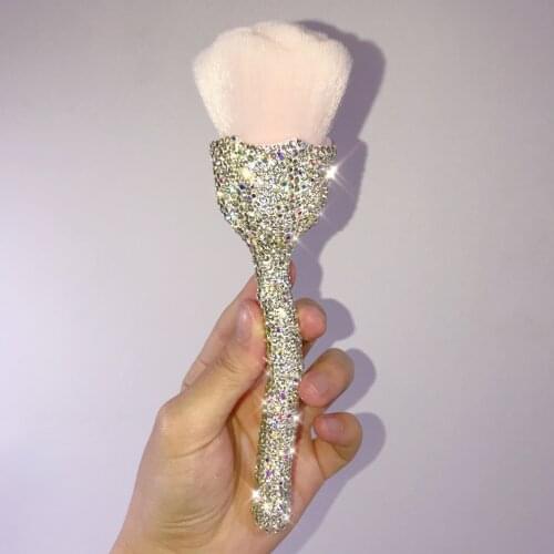 Glitter Brush Crystal Rose Luxury Makeup Brushes Large Diamond Flower Soft Powder Foundation Blush Brush Beauty Cosmetics Tool