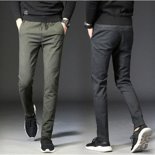 MRMT 2021 Brand New Mens Trousers Elastic Waist Tether Casual Pants for Malepants Youth Elastic Slim Trouser
