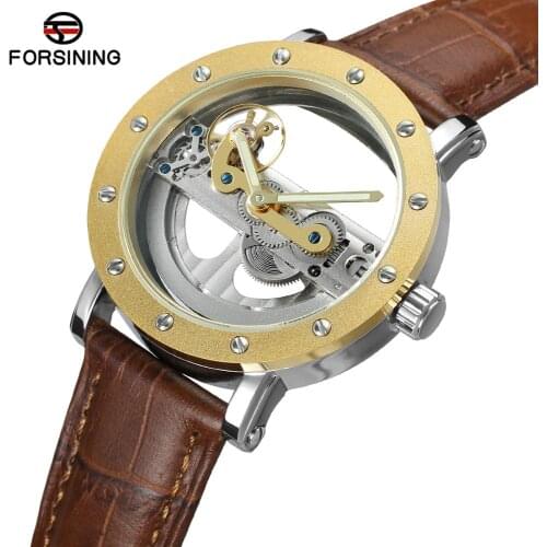 FORSINING 2019 Mens Watches Military Sport Clock Male Top Brand Luxury Skeleton Bridge Clocks Automatic Mechanical Men Watch Hot