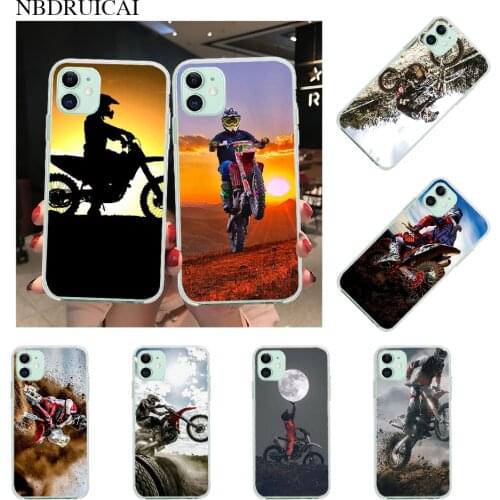 NBDRUICAI Dirtbikes Motocross Moto Coque Shell Phone Case for iPhone 11 pro XS MAX 8 7 6 6S Plus X 5S SE XR cover