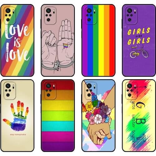 Black tpu Case For Xiaomi Redmi 9T Case Redmi Note 9T Note 10 Pro Case Gay Lesbian LGBT Rainbow Flag Pride ART