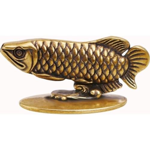 Pure Copper Arowana Incense Burner Table Ornaments Office Desk Decorations Accessories Vintage Brass Animal Lucky Fish Figurines