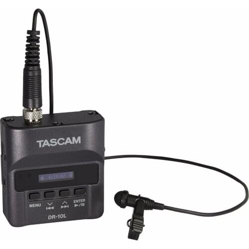 Original TASCAM DR-10L digital recorder with lavalier microphone Micro Pocket Recorder designed for filmmaker and videographer