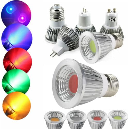 GU10 COB LED Spotlight Bulb GU5.3 6W 9W Energy Saving Ultra Bright Lamp Red Blue Green Lamp Multi-Home Light