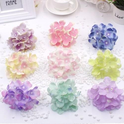 Hot Sale 10PCS/lot Pretty Mini Artificial Silk Hydrangea Flowers DIY Scrapbooking Fake Flower Kiss Ball for Wedding Decorative