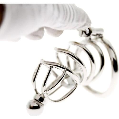 Cock Cage With Urethral Catheter Erotic Chastity Device Stainless Steel Prison Penis Cock Ring Sex Toys For Men Cockring