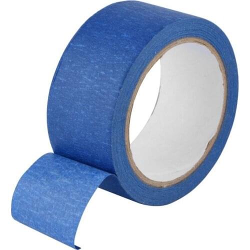 48Mm x 30M Resistant Adhesive Blue Masking Tape Heat Crepe Paper For 3D Printer Traceable,Writable Clothing Labels
