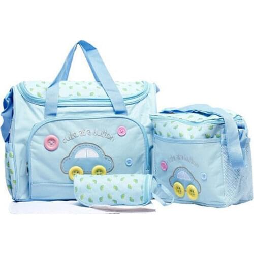Mom Diaper Bag One Shoulder Baby Bag Set Nappy Mommy Bag Women Travel Handbag for Baby Nursing Maternity Bag with 4Pcs