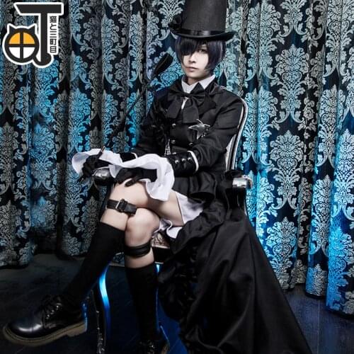 Anime Ciel Phantomhive Cosplay Black Suit Outfits New Black Butler Outfit Costume