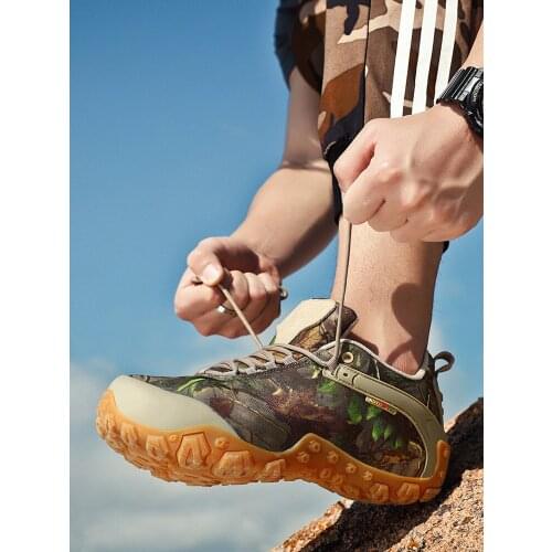Men Waterproof Hiking Shoes Camouflage Outdoor Breathable Trekking Sneakers Lightweight Mountaineering Shoes Size 35-44