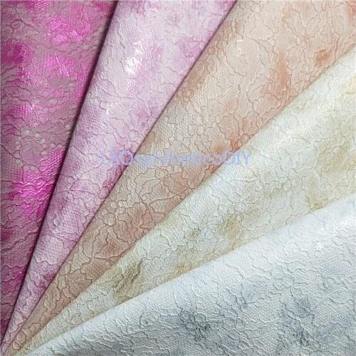 1PC 21X29CM Lace Faux Leather Fabric, Synthetic Leather Fabric Leather Sheets, PU Leather For Making Bows LEOsyntheticoDIY T267