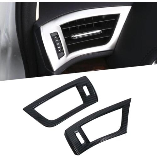 Car Air Conditioner Outlet Vent Cover Carbon Fiber Black ABS Decoratin Trim for Toyota Alphard / Vellfire AH30 2016-2019