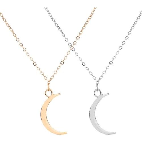 Hot and fashionable multi storey new trend jewelry crescent Necklace shiny crystal necklace Moon Pendant Necklace lady