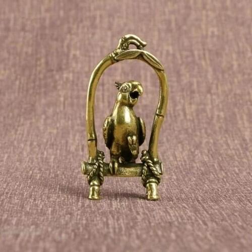 Copper handicraft bird cage parrot pendant myna solid copper tea pet