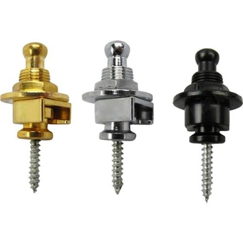 3 Colors Metal Button Guitar Strap Lock Hold strap Tight Easy Fix & Remove Screw For Acoustic Electric Bass Guitar(2pcs pack)