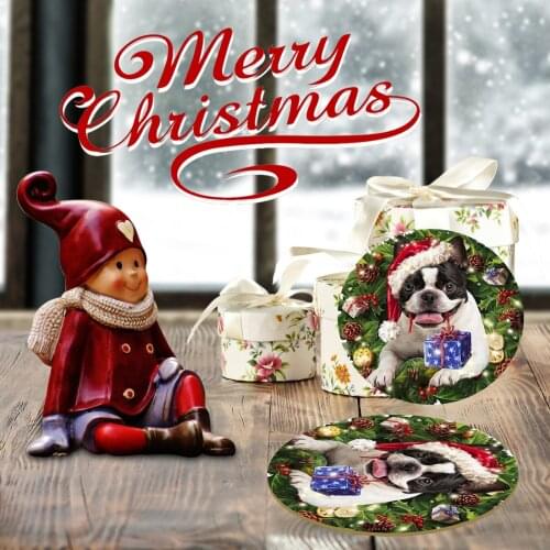 Cute Wooden Mini Puppy Printed Ornaments Pendant Kids Gift Toys for Christmas Party Christmas Trees Decoration Dropship