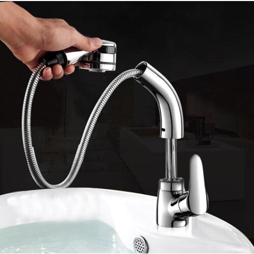 BAKALA Multi-function Mixer Sink Bathroom Pull Out Sprayer Faucet Tap Bathroom Faucet 360 Degree Swivel Basin Faucets WHDY01