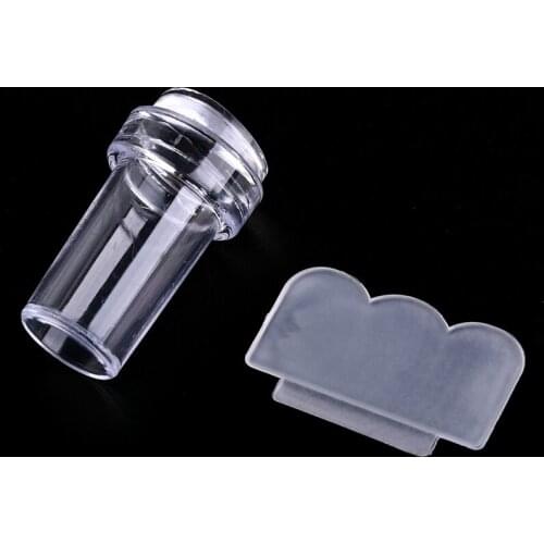 2pcs/Set New Stamping Transfer + Scraper Kit DIY Tools Transparent Square Jelly Silicone Clear Nail Art Seal Printing Stamper