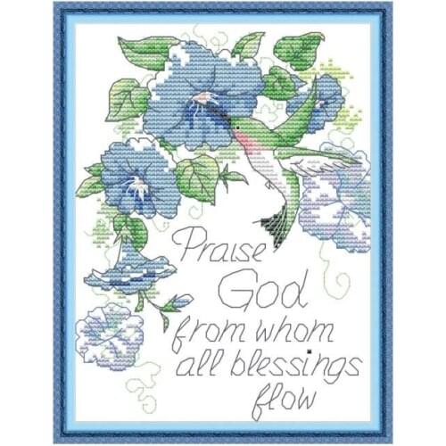 Praise god cross stitch kit aida 14ct 11ct count printed canvas stitches embroidery DIY handmade needlework cross stitch