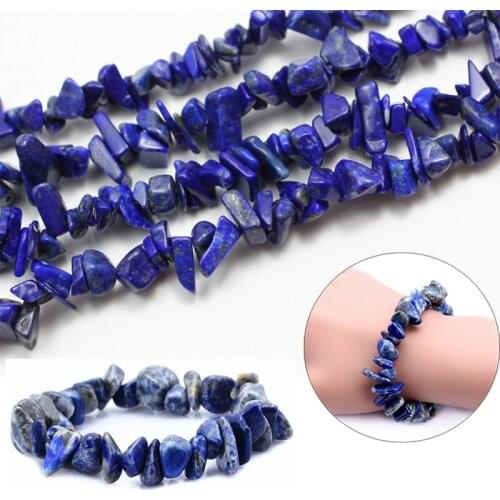 Natural Raw Stone Lapis Lazuli Cluster Gemstone Bracelet Jewelry for Bracelet Handmade Charm Reiki Healing Anti-fatigue Jewelry