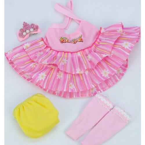 New 38cm/48cm Rebirth Doll Clothes Bowknot Pure Cotton Sling Dress Doll Childrens Toy Clothes Fashionable Doll Skirt