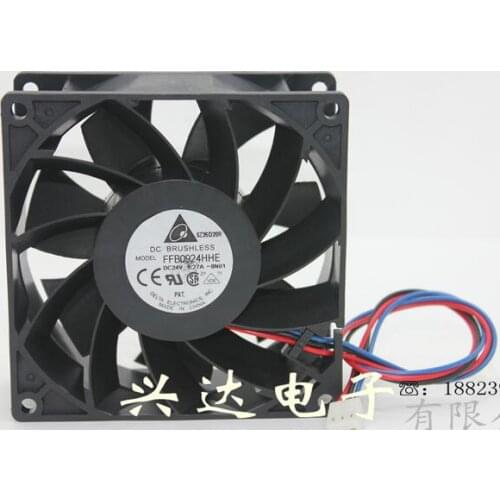 Original DELTA FFB0924HHE 24V 0.27A 9CM 9038 92*92*38MM 3 line silent cooling fan device